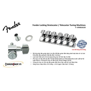 Bộ khóa dây đàn guitar điện Fender Locking Tuning Machine