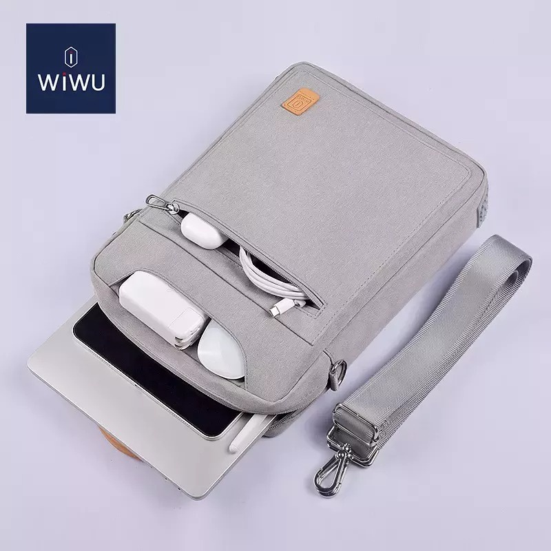 Túi sách dọc Wiwu Pioner Cho Máy tính bảng Pro 12.9 M1, Laptop, Mac-book, Sur- face Pro. Chống sốc tặng quai đeo chéo