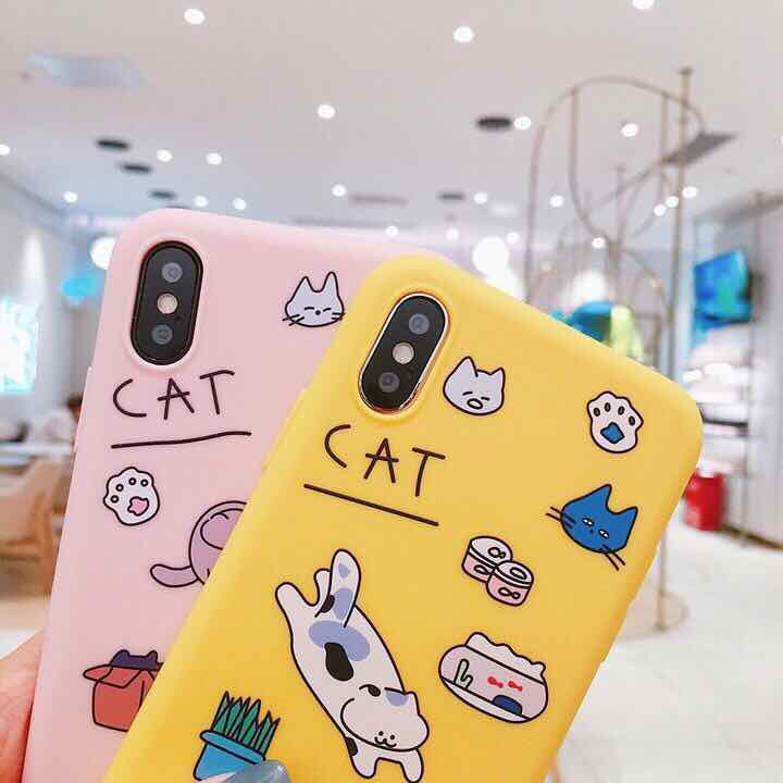 ốp lưng iphone Hàn Quốc CAT hình mèo dễ thương  ốp iphone 7 plus 8 6 6s x xs xr xs max - a56