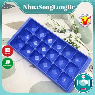 Khay đá,vỉ làm đá,khuôn thạch 18 viên hình kim cương Song Long tiện lợi,bền đẹp