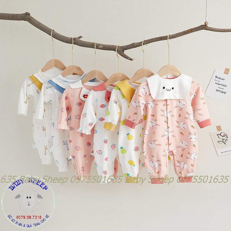 (HÀNG LOẠI 1) Body cao cấp bé trai có yếm rời và bé gái có thêu-hàng đẹp cotton xịn xò