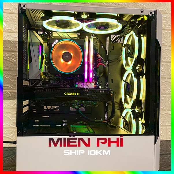 Bộ máy tính chơi game, PC Gaming, LIVESTREAM PUBG, GTA V...R5 2600, 16G Ram, Rx 580 8G