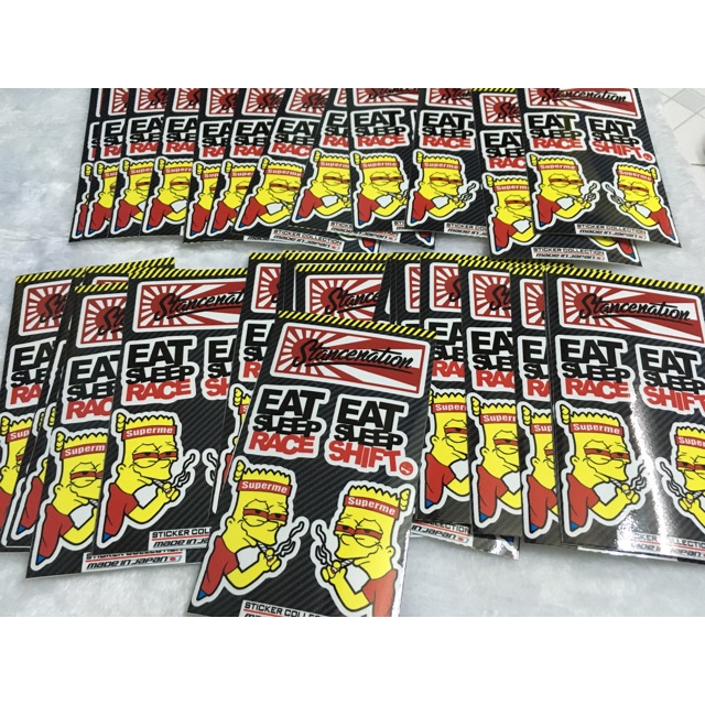 Stiker tấm chữ nhật simpson eatsleep