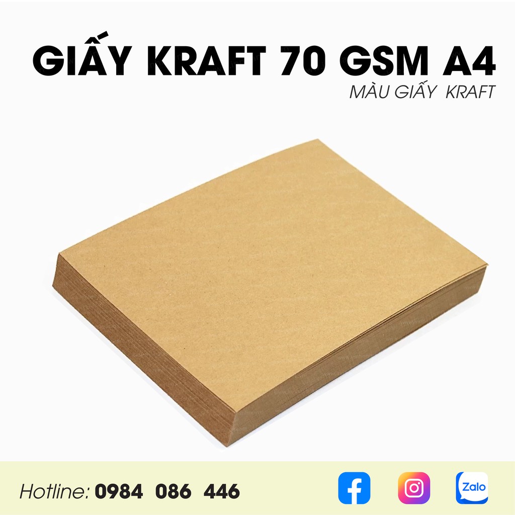 GIẤY KRAFT NHẬT, GIẤY XI MĂNG KHỔ A4 ĐỊNH LƯỢNG 70GSM - NHIỀU SỐ LƯỢNG