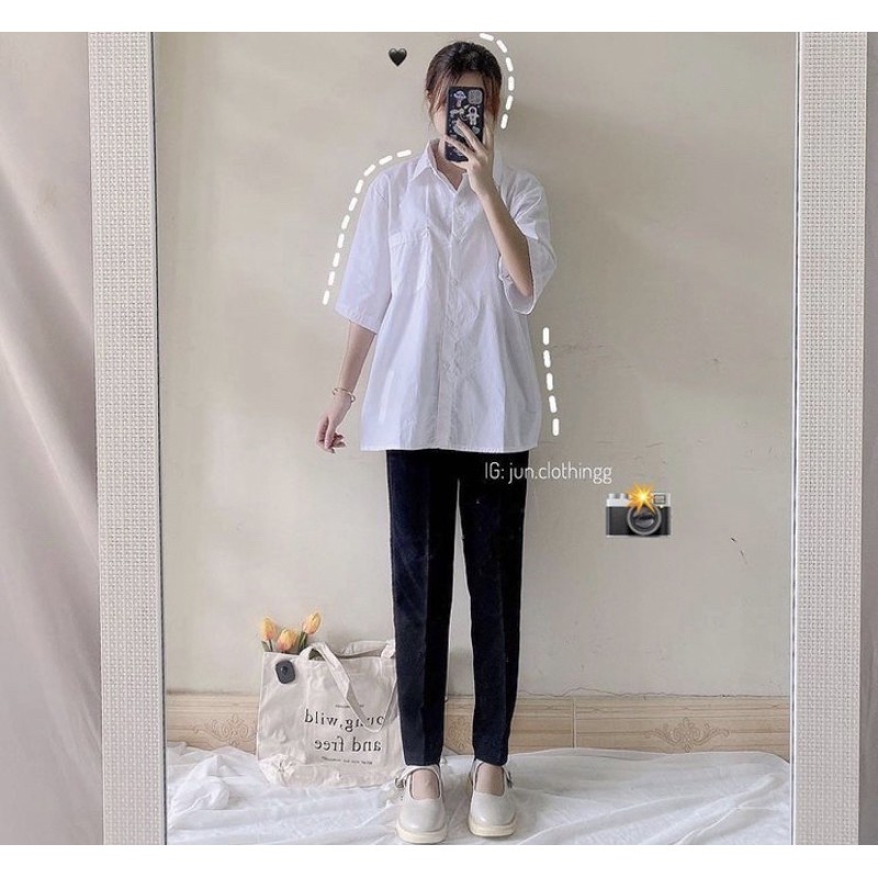 Sơ mi trắng các kiểu hàng thiết kế ( hình thật kèm video)