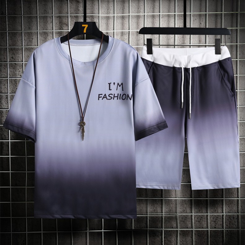 Bộ Quần Áo Thun Nam Loang Màu Kiểu Omber Độc Đáo Áo Tay Ngắn Cổ Tròn Phối Quần Short Đùi ZENKODLMEN SET NAM 90000118 | BigBuy360 - bigbuy360.vn