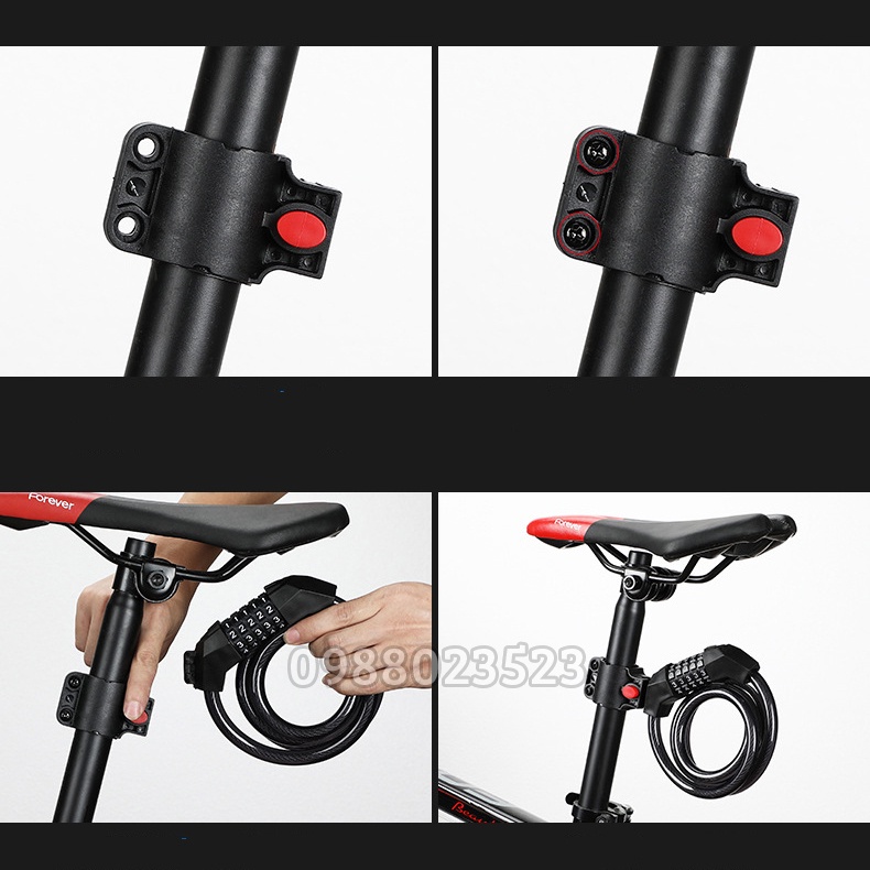 Khóa dây xe đạp chống trộm 4 số, 5 số - Khoá thắng đĩa xe máy cao cấp inox - Bảo Hành 1 Tháng