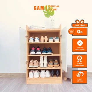 Tủ giày, kệ giày gỗ thông minh 2 cánh nhiều ngăn hiện đại sức chứa lớn 4 tầng - gp108.41