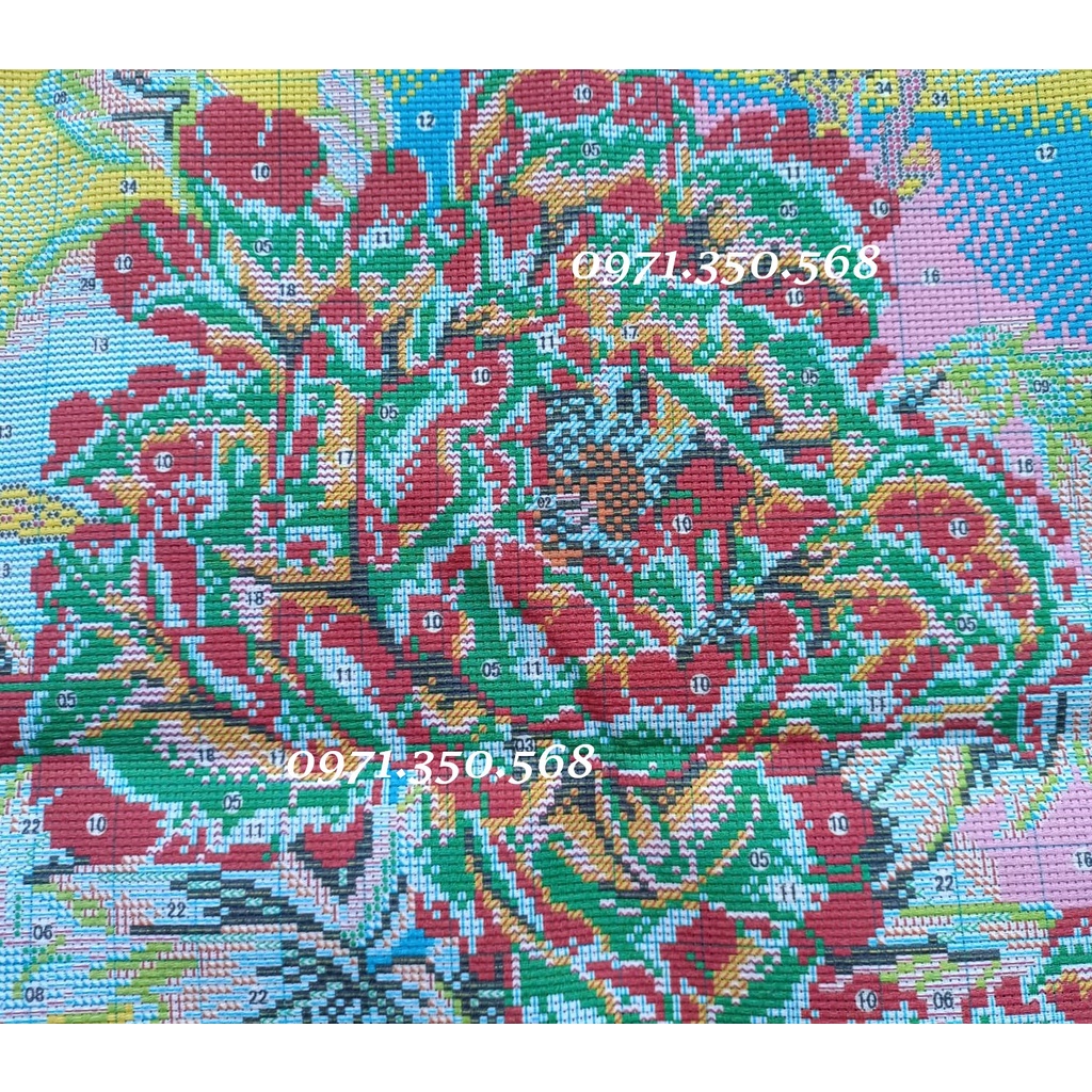 Tranh thêu chữ thập Hoa mẫu đơn DX1161-120x64cm