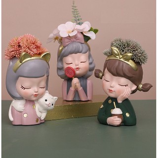 Lọ hoa cô gái Bình hoa cô gái Chậu trồng cây mọng nước phong cách Bắc Âu #decor #giare #maumoi #hot #vintage