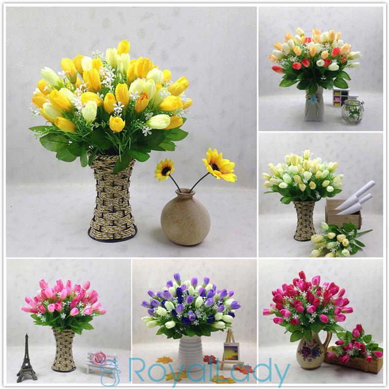 Bó 15 Hoa Tulip Giả Trang Trí Nhà Sân Vườn