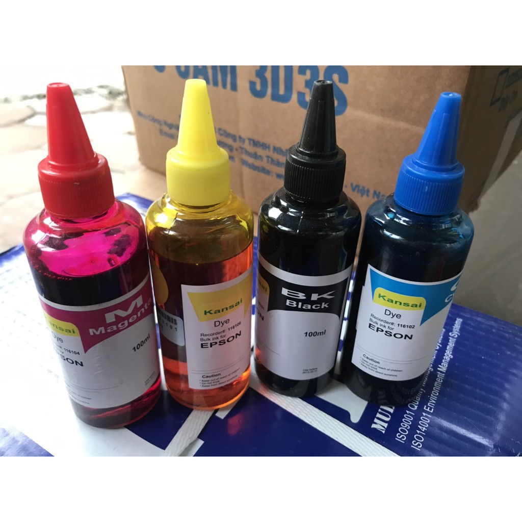 Mực in phun màu Dye Ink chai 100ml giá siêu rẻ chuyên dùng cho máy in Epson, Canon