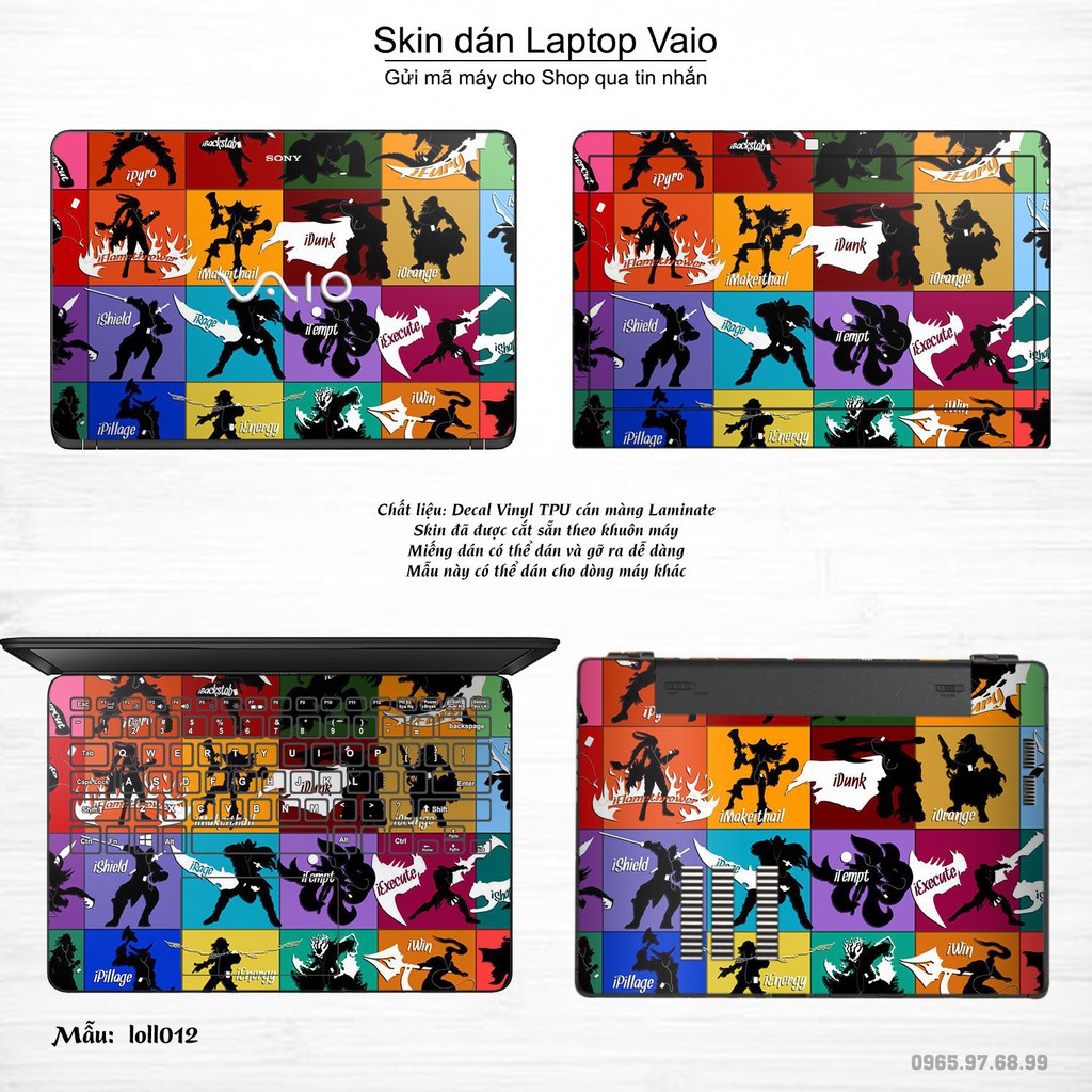 Skin dán Laptop Sony Vaio in hình Liên Minh Huyền Thoại (inbox mã máy cho Shop)