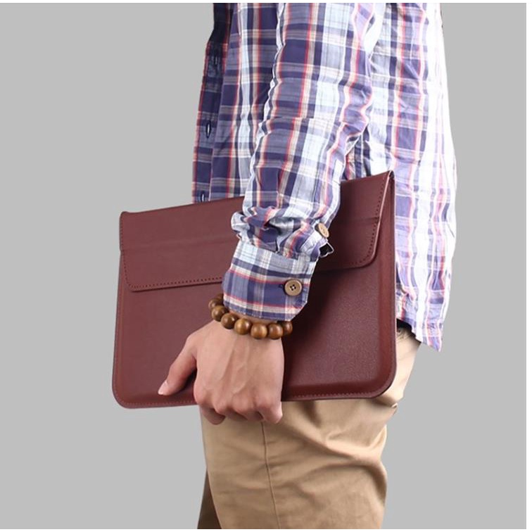 Túi đựng laptop da PU kiêm giá đỡ thích hợp cho iPad Air Pro Huawei HP Asus 11 12 13 14 15 16.2 inch