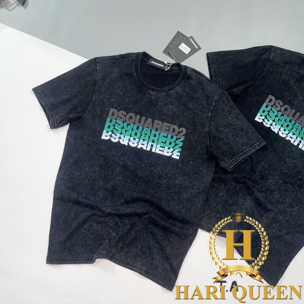 Áo phông loang DSQUARED2 form rộng đẹp- Áo thun tay lỡ Unisex nam nữ kiểu hàn quốc vải cotton HARI in hoạ tiết