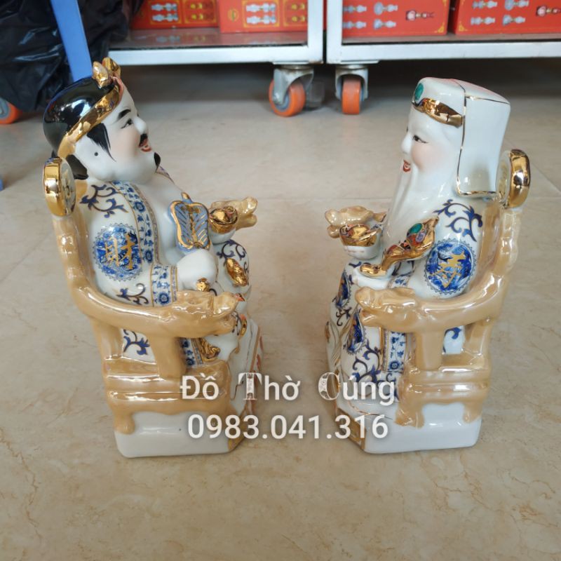 Ông tài địa  gấm xanh cao cấp 20cm