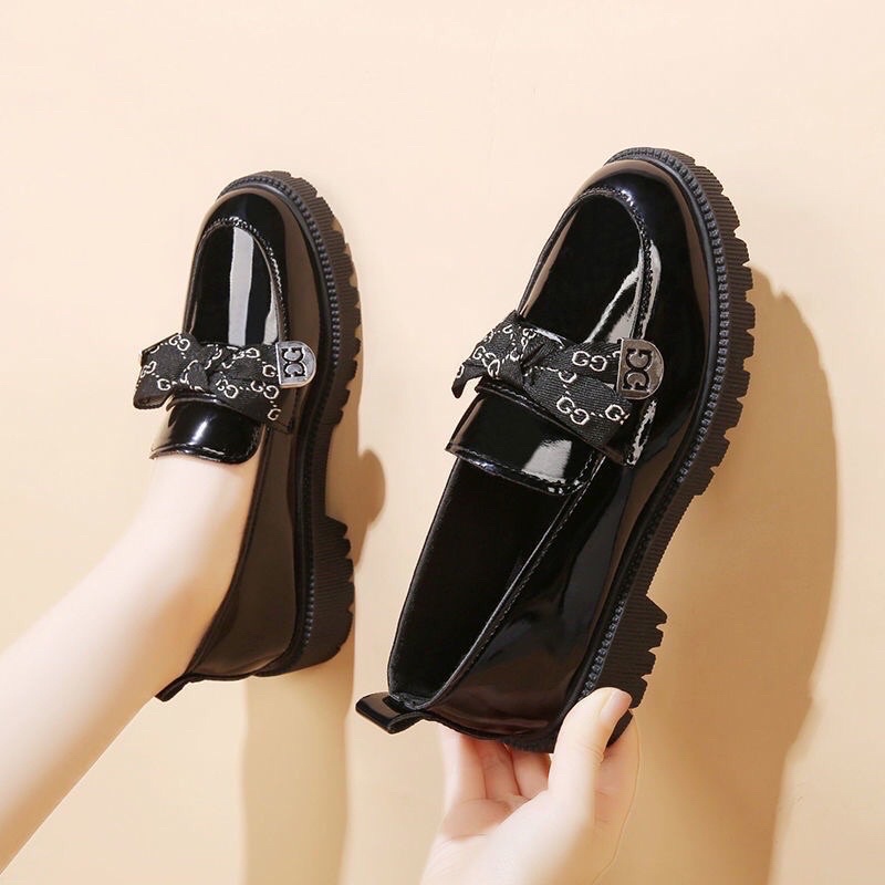 Giày búp bê nữ cổ thấp thời trang in hình nơ thời thượng Giày tiểu thư nữ kiểu dáng thanh lịch