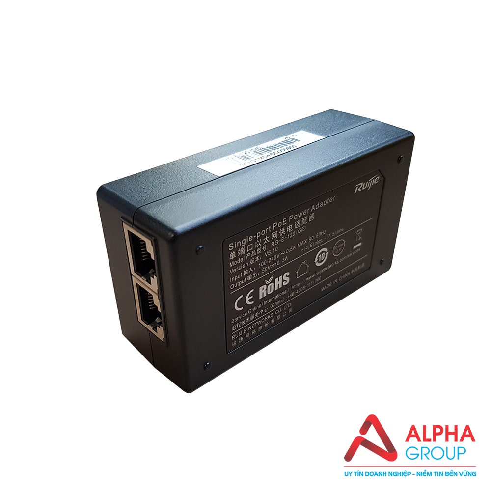 Nguồn POE Ruijie 120GE 15.4W/50V