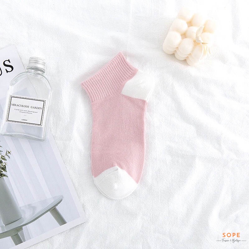 Tất cổ ngắn nữ nam chất liệu cotton co giãn bốn chiều, thoáng khí chống hôi chân - Sope Shop