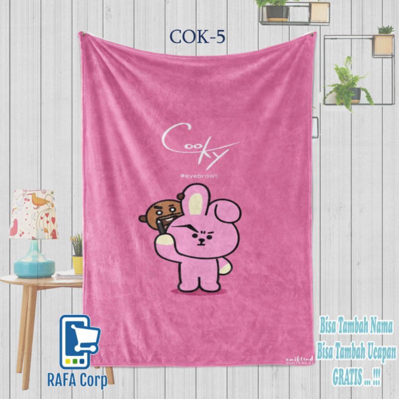 Chăn In Hình Nhân Vật Bt21 Cooky - Bt21 Cooky - Bt21 - Cooky - Bt21 - Bts