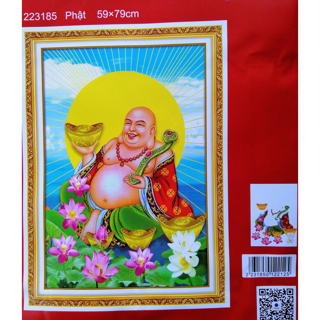 Tranh thêu chữ thập Phật di lặc 223185