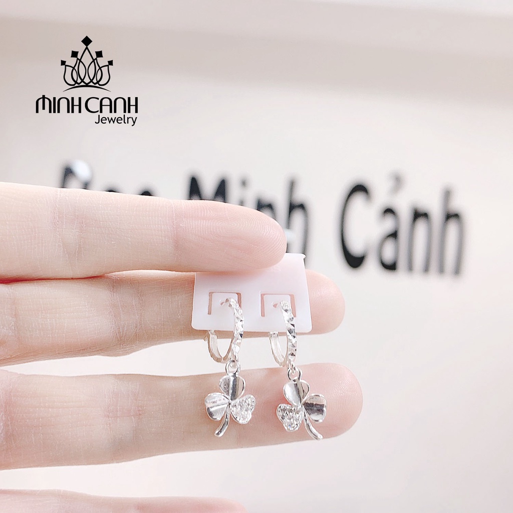 Bông Tai Bạc Cỏ 3 Lá Treo - Minh Canh Jewelry