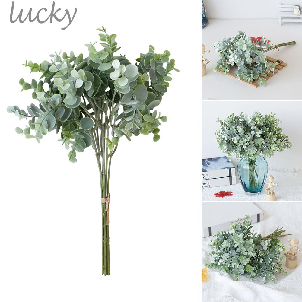LUCKY~Artificial Eucalyptus Leaves Branches Stems Faux Greenery Plant for Bouquet Vase#Ready Stock