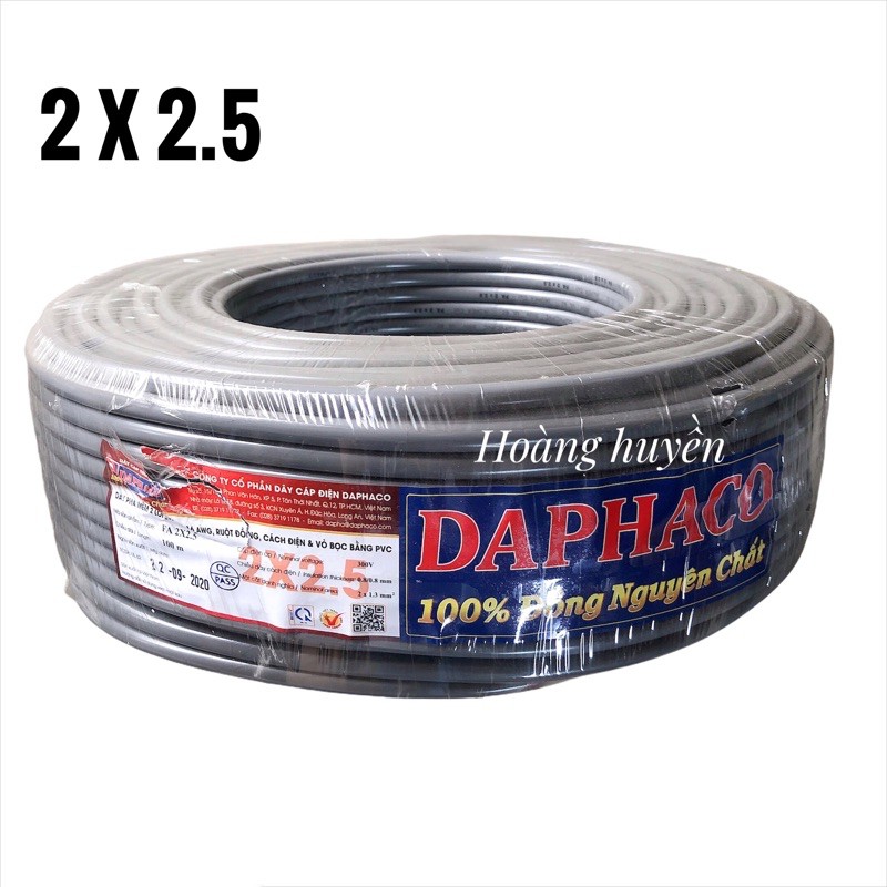 Dây điện đôi 2 x 2.5 vỏ bọc xám daphaco 10m, 20m