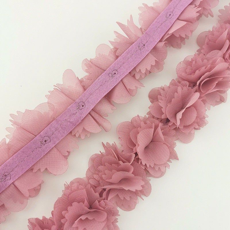 Dây hoa hồng chất liệu voan chiffon vải không dệt trang trí quần áo