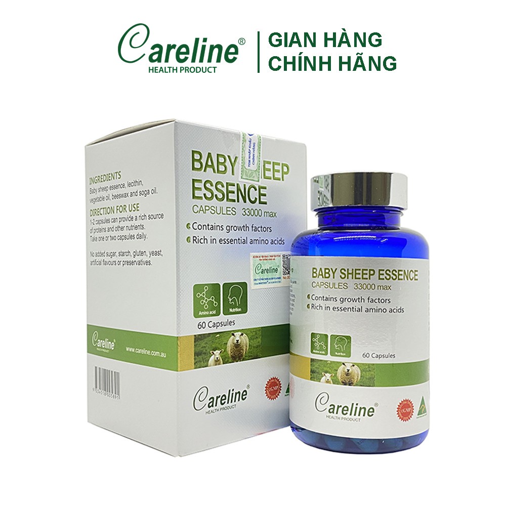 Viên Uống Nhau Thai Cừu Careline Baby Sheep Essence Tăng Cường Nội Tiết Tố Hộp 60 Viên - NT086