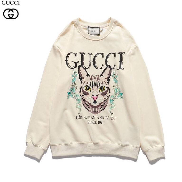 Áo Sweater Cổ Tròn Chất Liệu Cotton In Hình Gucci Thời Trang