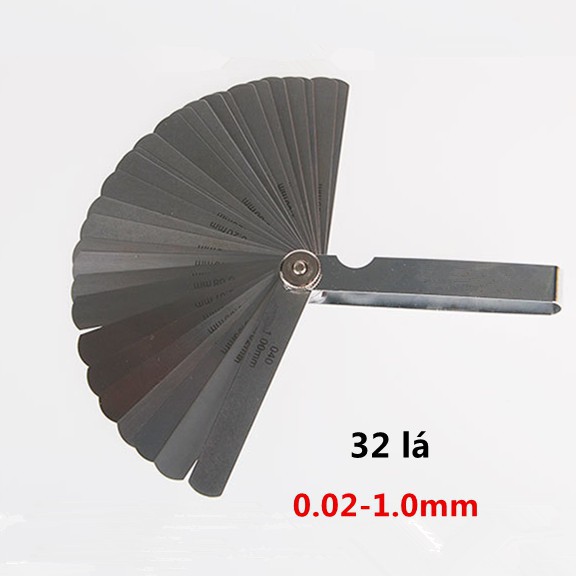 HÀNG ĐIỆN TỬ GIÁ RẺ Thước căn lá 0.02-1.0mm, bao gồm 32 lá.-Chiều dài lá 89mm