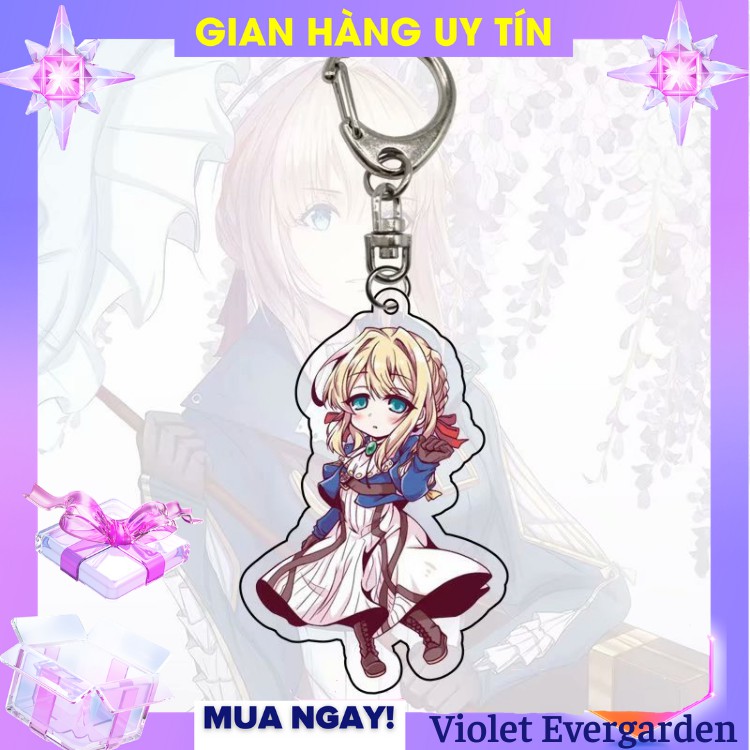 [Mới] 1 Móc khóa Violet Evergarden mica anime cao cấp