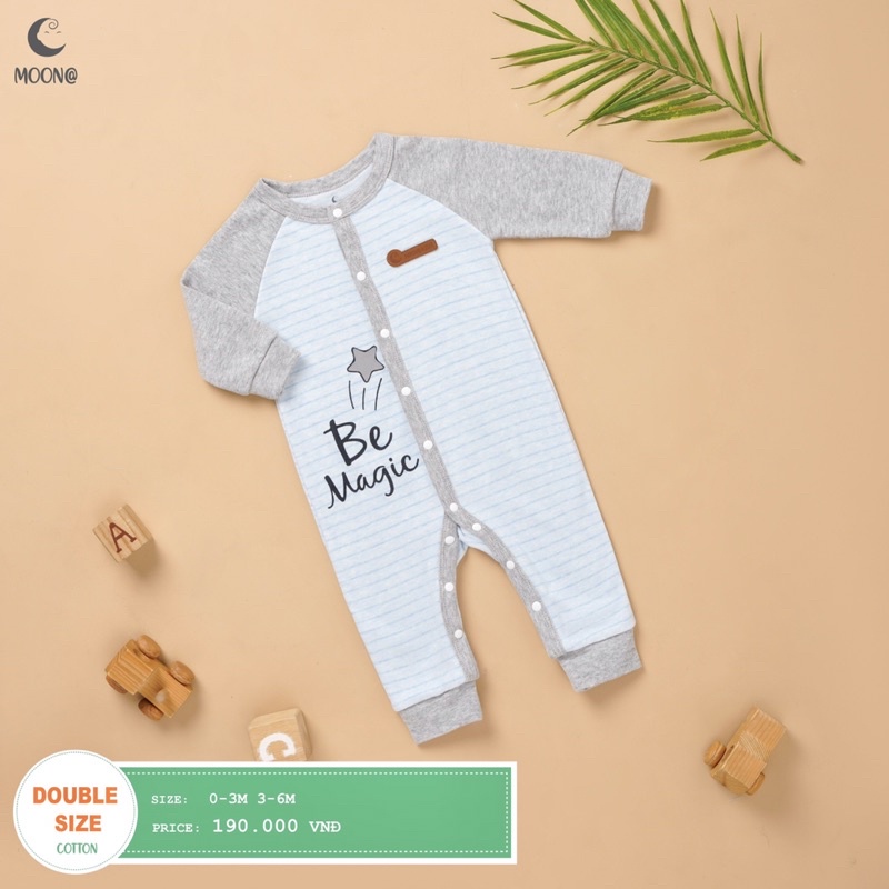 Body cho bé sơ sinh MOON Be Magic Body nỉ bé mặc đông ấm size 0-6 tháng