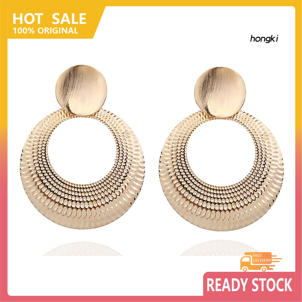 Hoa Tai Dáng Dài Mặt Hình Tròn Thời Trang Dành Cho Nữ