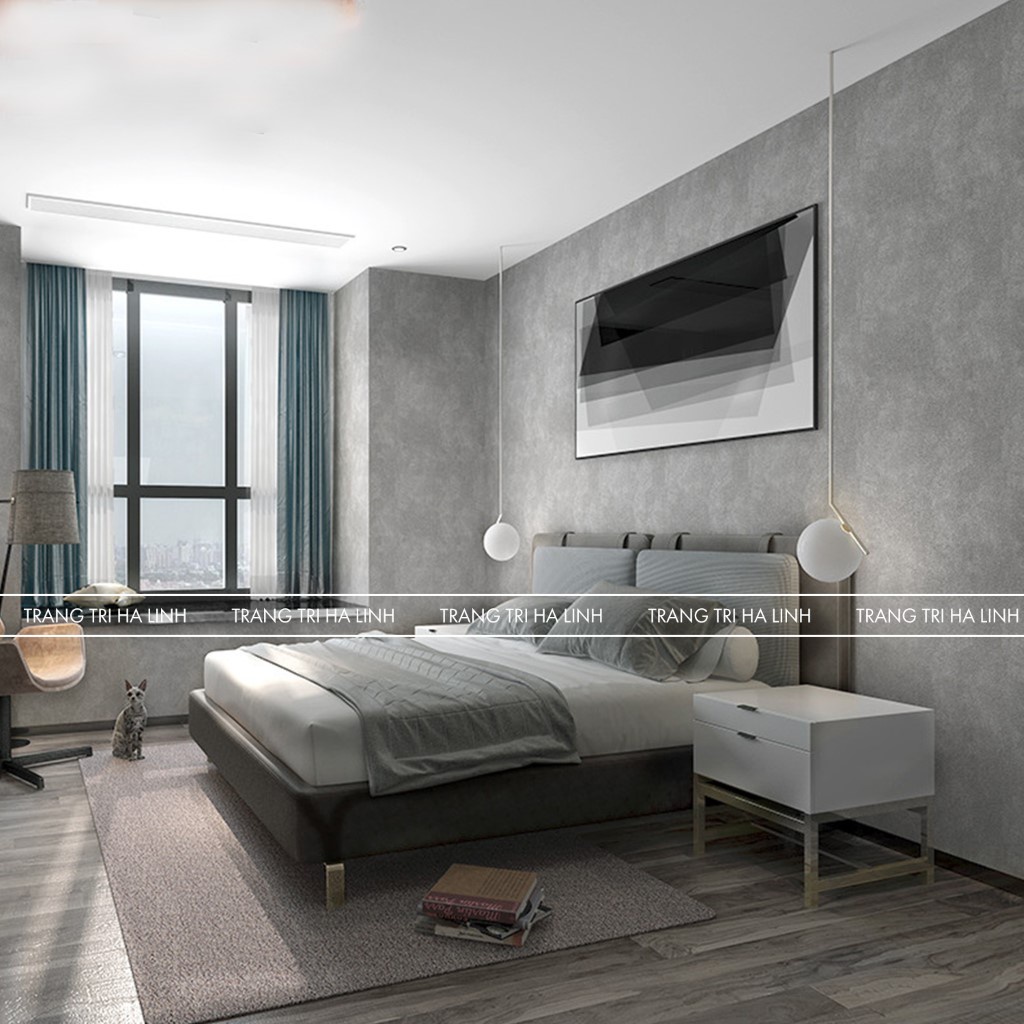 Giấy dán tường màu xi măng bê tông xám đẹp giá rẻ
