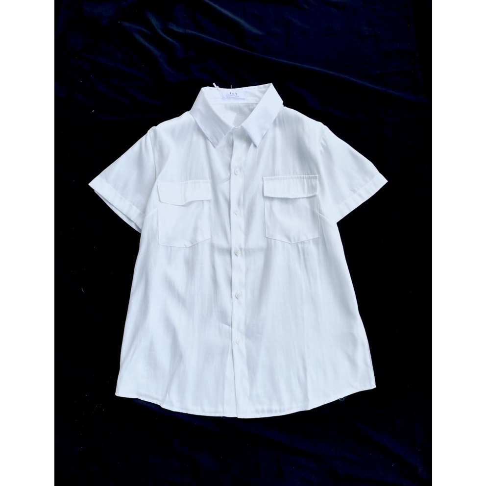 Áo sơ mi trắng nữ cộc tay💝 Ảnh thật 💝  áo trắng ngắn tay có túi