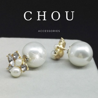 Bông tai ngọc đính đá | chou accessories |