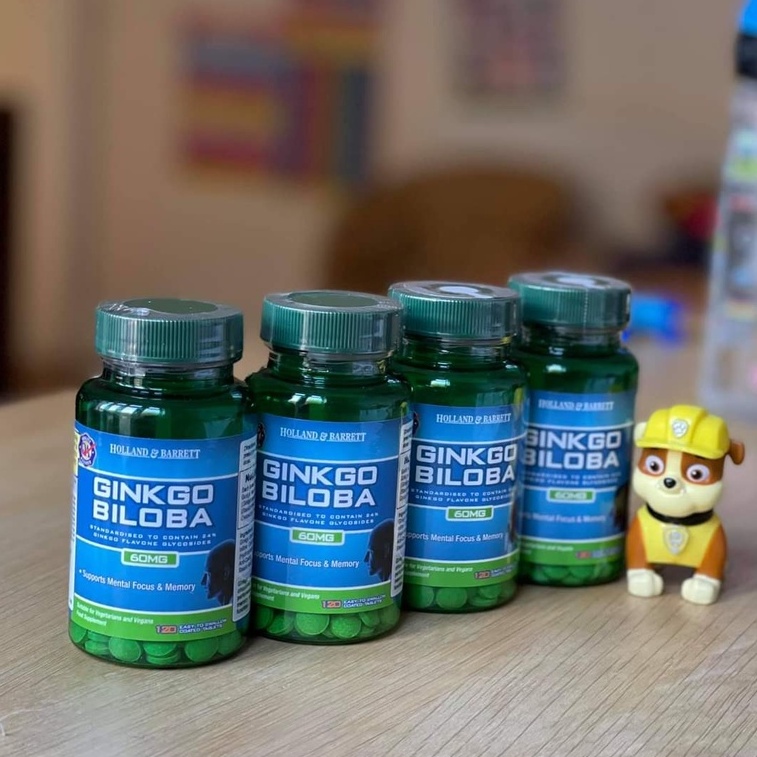Viên uống bổ não Ginkgo Biloba Holland&amp;Barrett 60mg