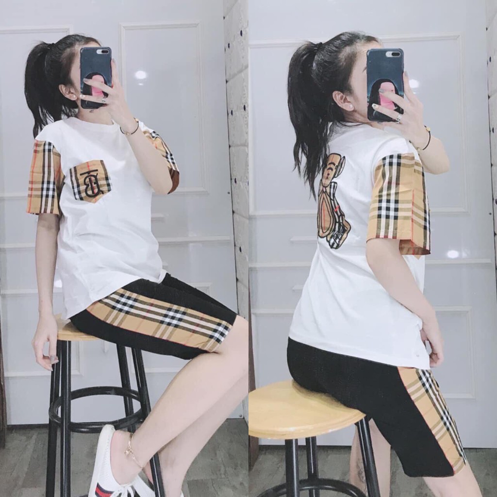 [Ảnh thật tự chụp] Đồ bộ mặc nhà thun cotton quần ngang gối | BigBuy360 - bigbuy360.vn