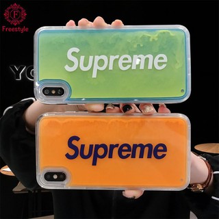 Ốp lưng Supreme cát nước dạ quang cho điện thoại IPhone X/Xs 7/8plus XS Max 6s