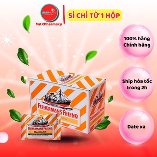  HỘP 24 GÓI Kẹo Cay Con Tàu Fisherman's Friend Mandarin  Vị Quýt Gừng  25g - Maxpharmacy 