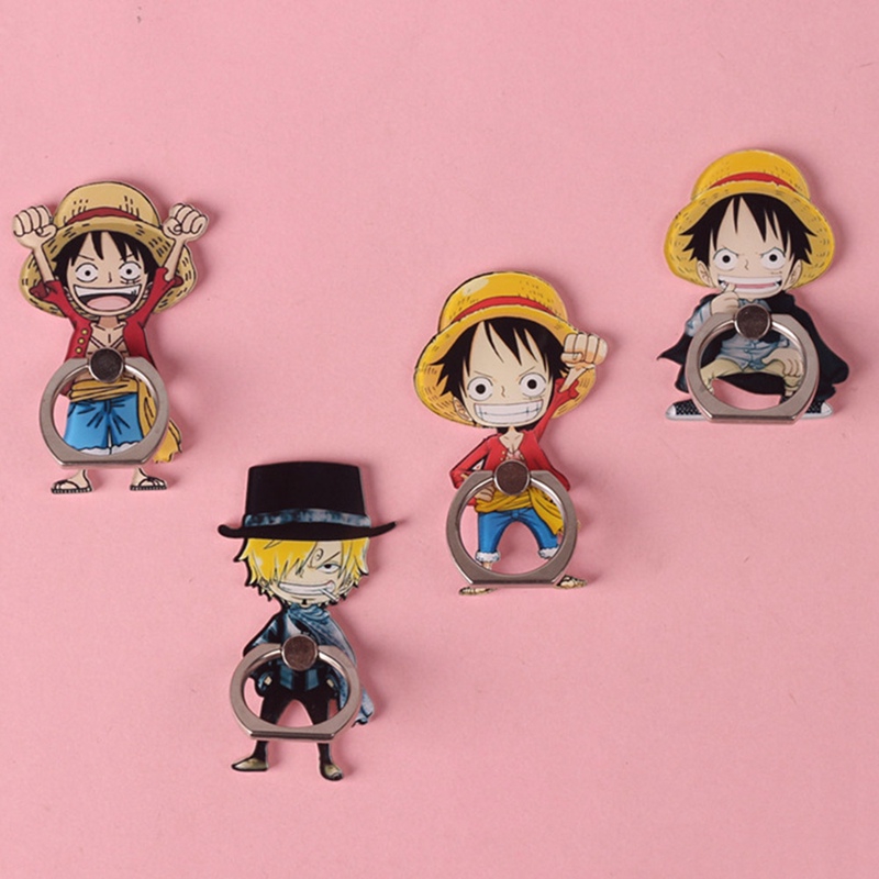 Nhẫn móc ngón tay giữ điện thoại hình nhân vật luffy trong anime one piece độc đáo