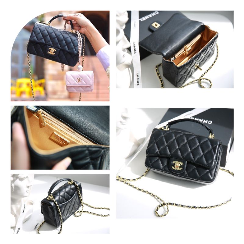 Túi xách nữ C.N TOP HAND..sz20cm lót da lì mầu gold kèm tag và code fullbox nam châm sang dã man
