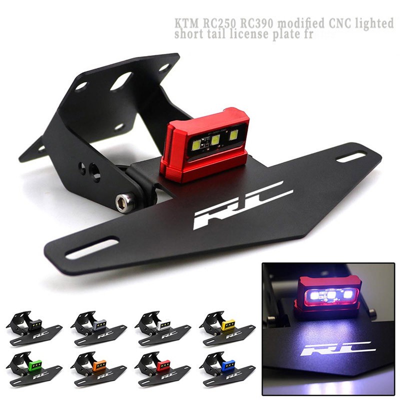 Đèn LED Phía Sau Có Thể Điều Chỉnh Biển Số Khung Giá Đỡ Đuôi Tidy Fender Eliminator Cho KTM RC250 RC
