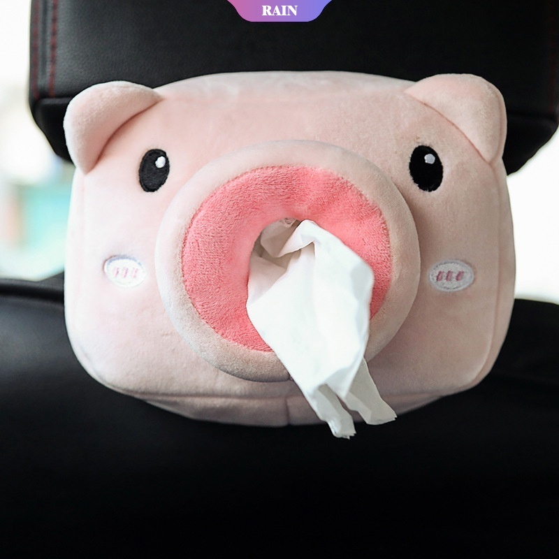 Hộp Đựng Khăn Giấy Hình Chú Heo/Chuột Mickey Minnie Đáng Yêu 16×11×6cm Trang Trí Nội Thất Xe Hơi