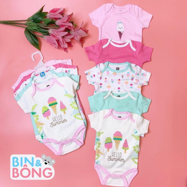 Set 2 body chip cho bé trai bé gái body suit