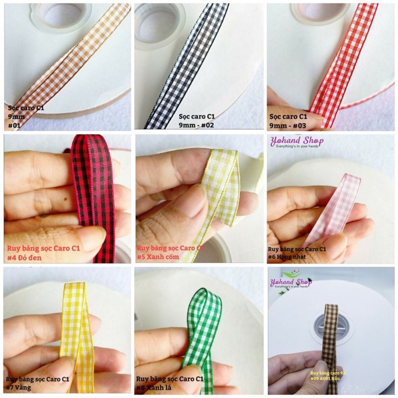 Ruy băng caro 1cm