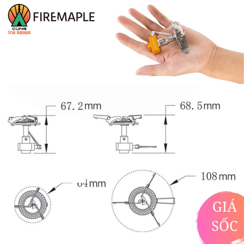 Bếp Gas Điều Áp Mini Fire Maple FMS-116 Nhỏ Gọn Di Động Chuyên Dụng Cho Du Lịch, Dã Ngoại Cắm Trại