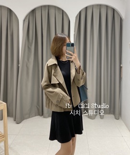Áo khoác blazer dáng lửng - ảnh thật